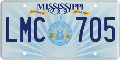 MS license plate LMC705