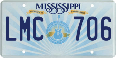 MS license plate LMC706