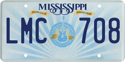 MS license plate LMC708