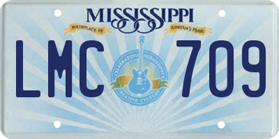 MS license plate LMC709