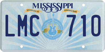 MS license plate LMC710