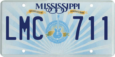 MS license plate LMC711