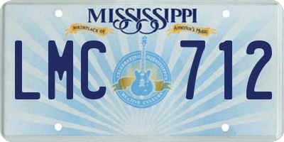 MS license plate LMC712