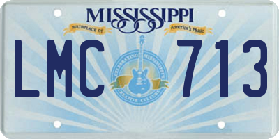 MS license plate LMC713