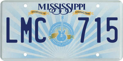 MS license plate LMC715