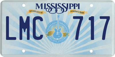 MS license plate LMC717