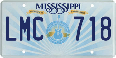 MS license plate LMC718