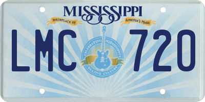 MS license plate LMC720