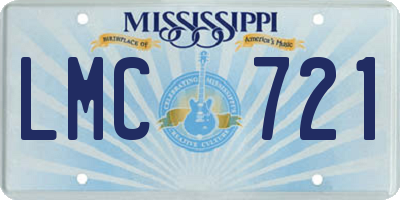 MS license plate LMC721
