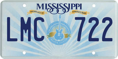 MS license plate LMC722