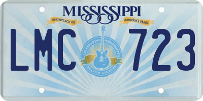 MS license plate LMC723