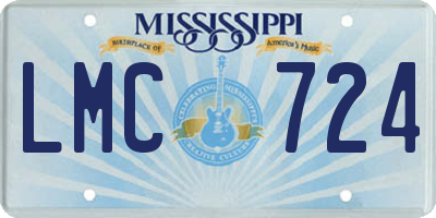 MS license plate LMC724