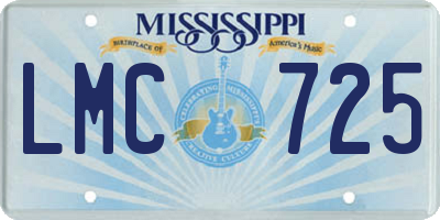 MS license plate LMC725