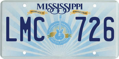 MS license plate LMC726