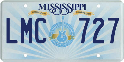 MS license plate LMC727