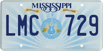 MS license plate LMC729