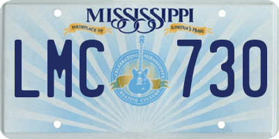 MS license plate LMC730