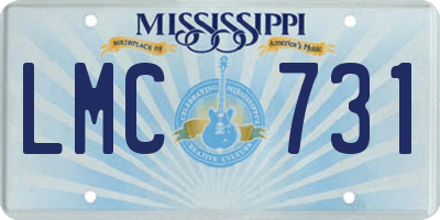 MS license plate LMC731