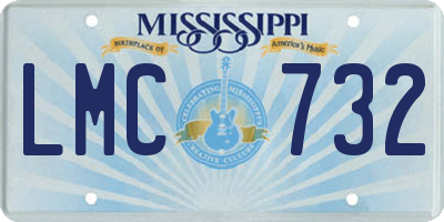 MS license plate LMC732