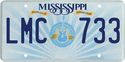 MS license plate LMC733
