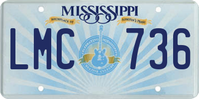 MS license plate LMC736
