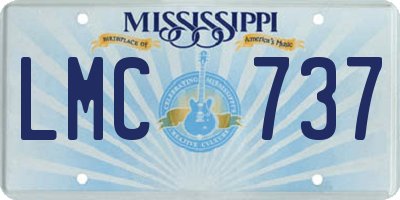 MS license plate LMC737