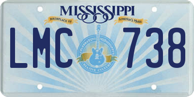 MS license plate LMC738