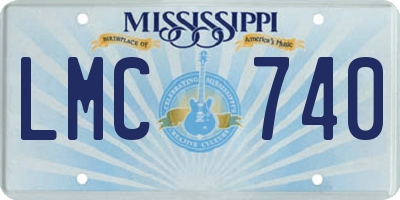 MS license plate LMC740