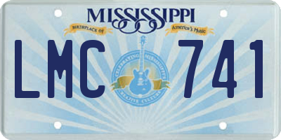 MS license plate LMC741