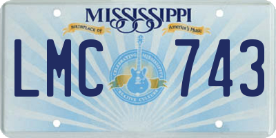 MS license plate LMC743