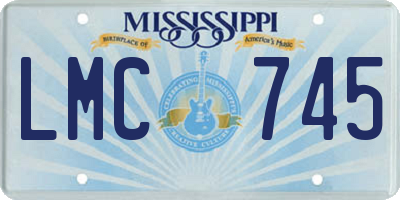 MS license plate LMC745