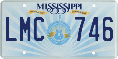 MS license plate LMC746