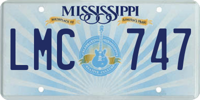 MS license plate LMC747