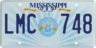 MS license plate LMC748