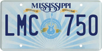 MS license plate LMC750