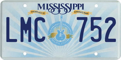 MS license plate LMC752