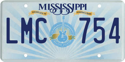 MS license plate LMC754