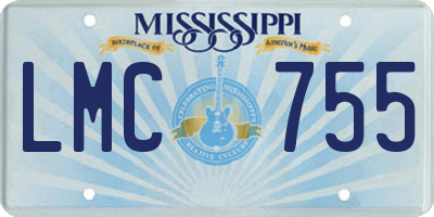 MS license plate LMC755