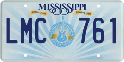 MS license plate LMC761