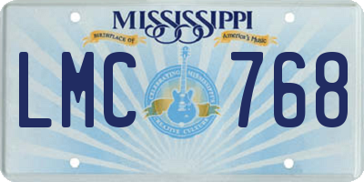 MS license plate LMC768
