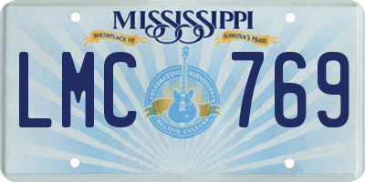 MS license plate LMC769
