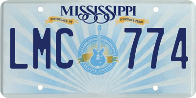 MS license plate LMC774