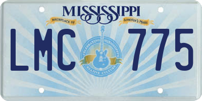 MS license plate LMC775
