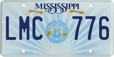 MS license plate LMC776