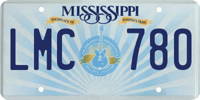 MS license plate LMC780