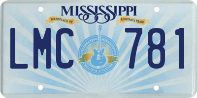 MS license plate LMC781
