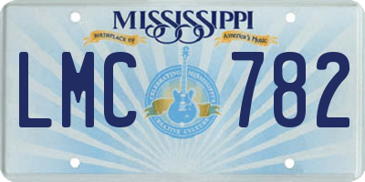 MS license plate LMC782