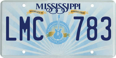 MS license plate LMC783