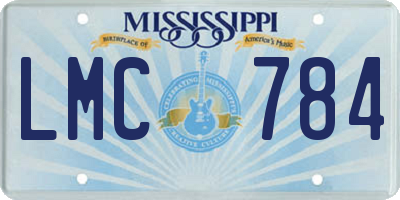 MS license plate LMC784
