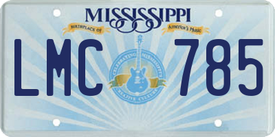 MS license plate LMC785